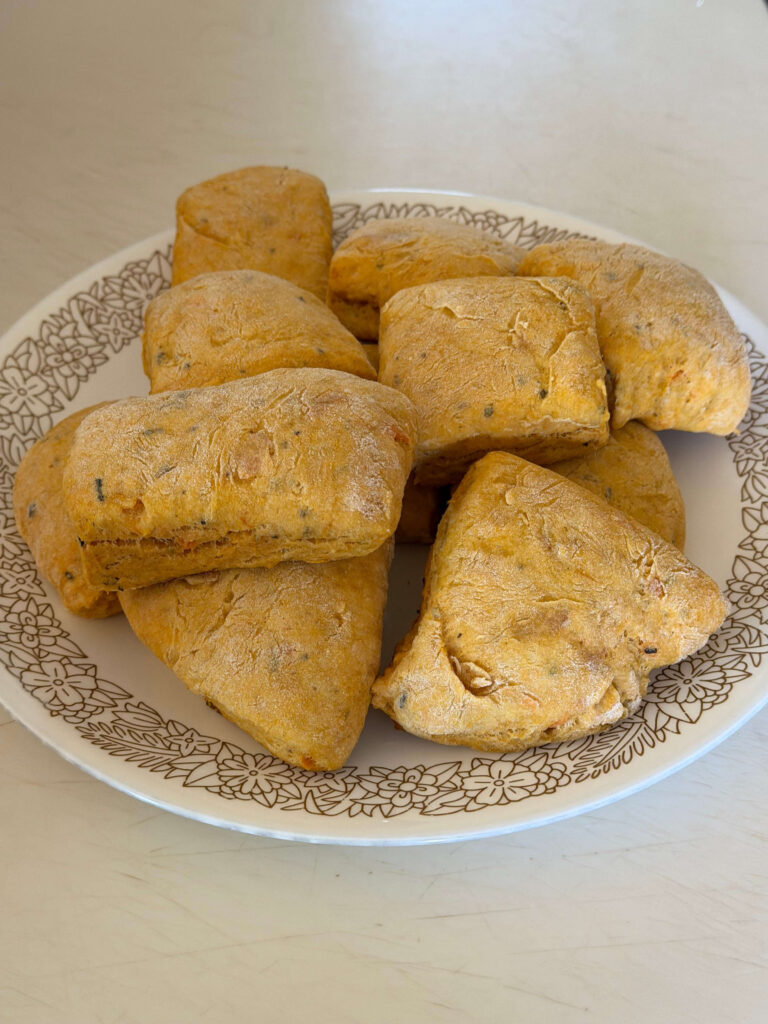 Sweet potato biscuits on a plate